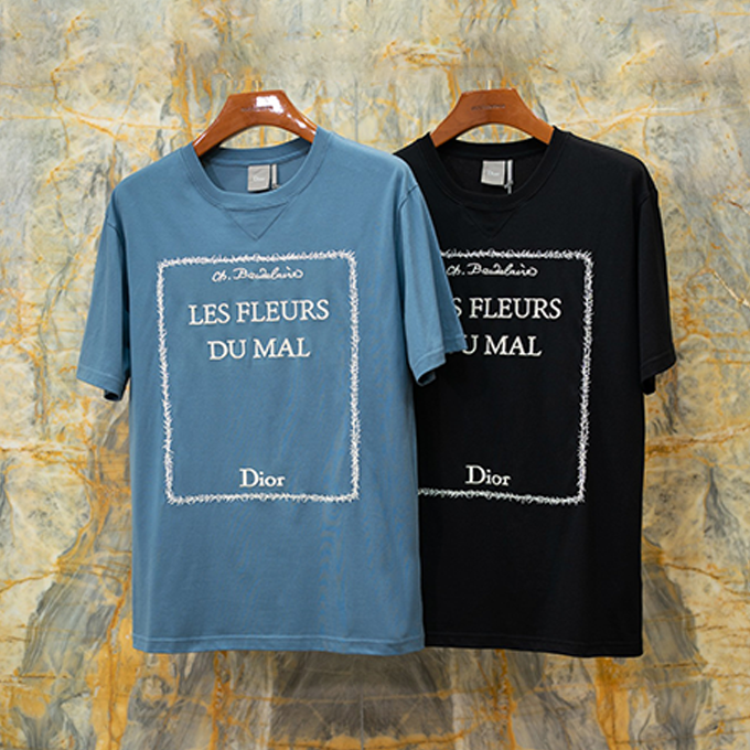 dior les fleurs du mal thorn frame embroidery cotton t-shirt